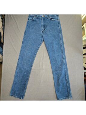Wrangler 13MWZ 36x38 Mens Jeans Blue Denim Straight Fit Classic Cowboy Cut
